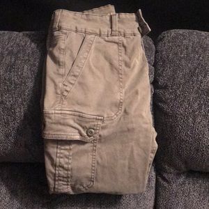 high waisted green cargo jegging jeans